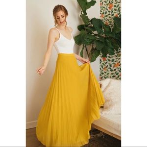 Yellow Chiffon Maxi Skirt 